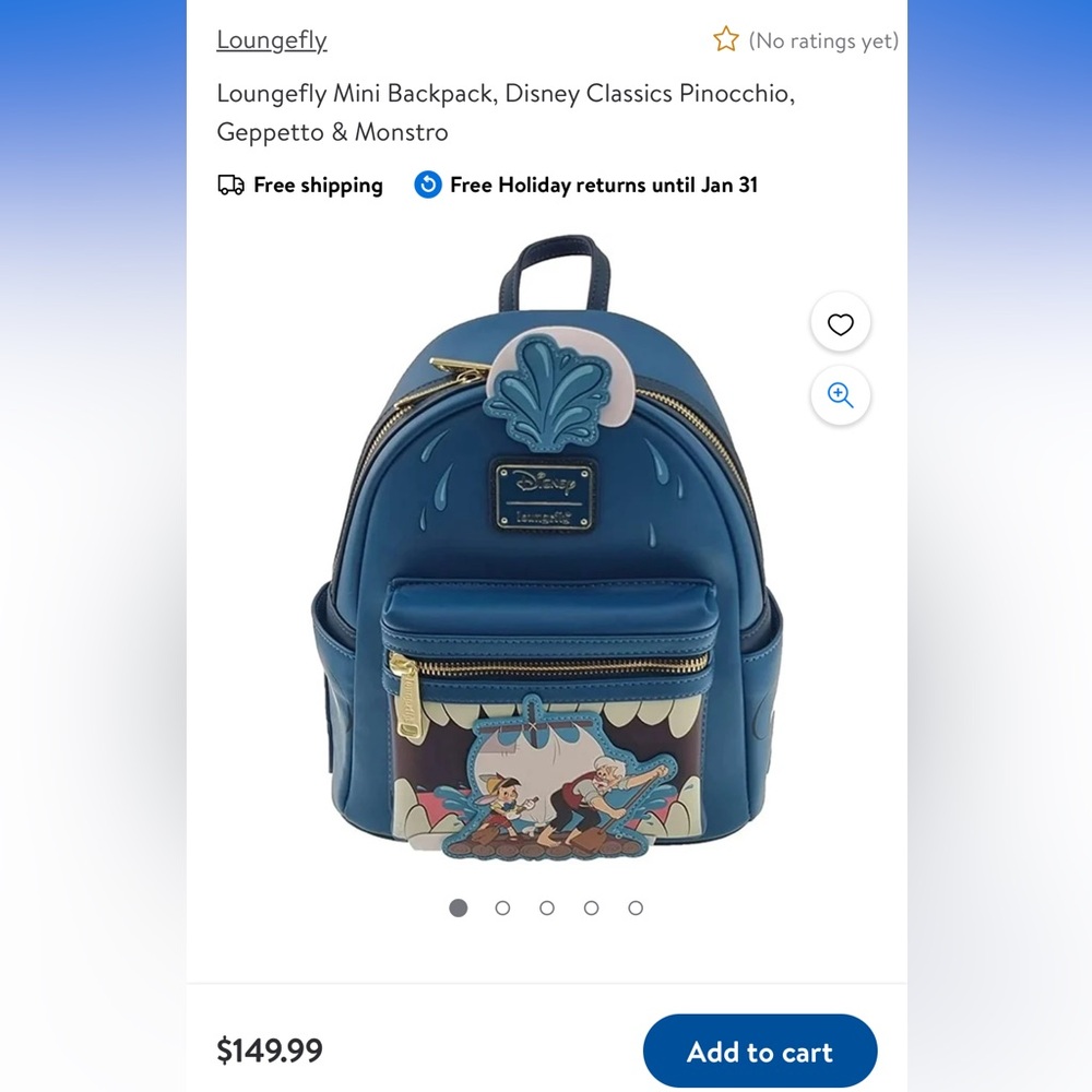 Pinocchio lounge fly backpack and card holder ￼